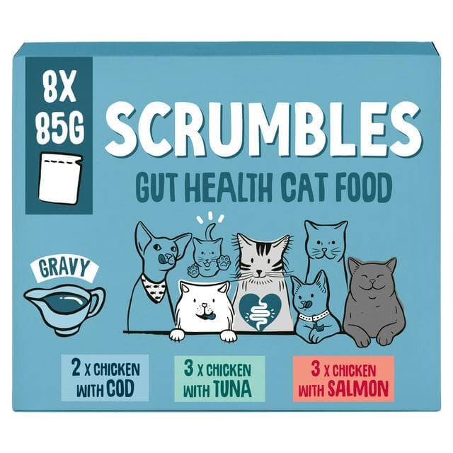 Scrumbles 8 x 85g Gut Friendly Gravy Cat Food - gallery image 1