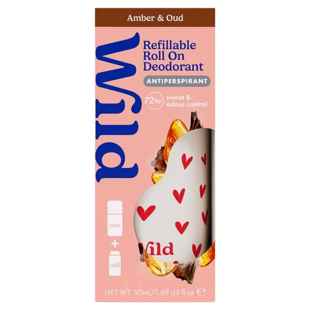 Wild 50ml Amber & Oud 72Hr Protection Refillable Antiperspirant Deodorant Starter Pack - gallery image 1