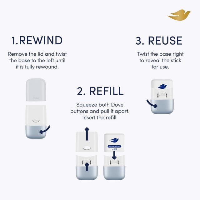 Dove 35ml No. 4 Violet & Tonka Bean 72h Anti Perspirant Refillable Starter Kit Women's Deodorant - gallery image 6