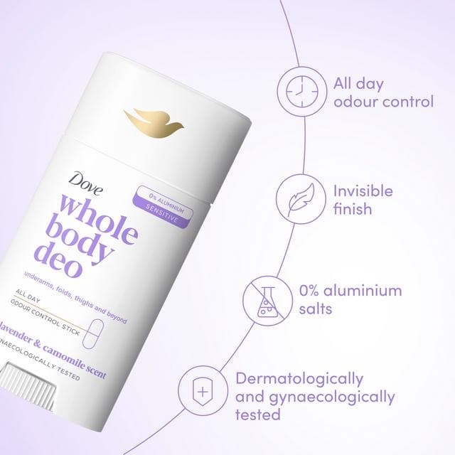 Dove 75ml Lavender & Camomile Whole Body Stick Deodorant - gallery image 2