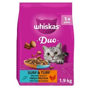 Whiskas Duo 1.9kg 1+ Surf & Turf Dry Cat Food