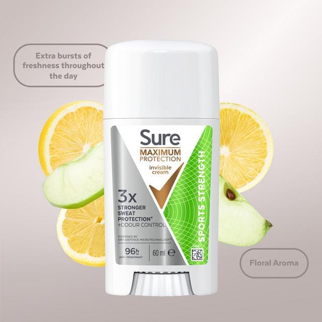 Sure 60ml Maximum Protection Sport Strength Anti Perspirant Cream Stick Deodorant - gallery image 3