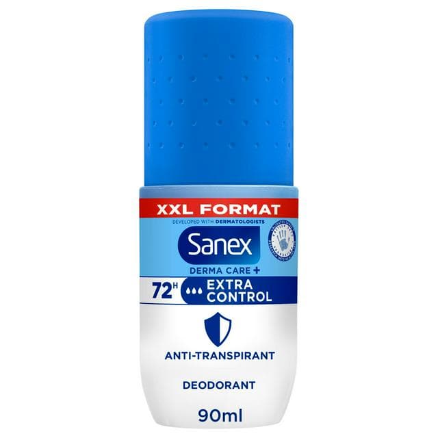 Sanex Derma Care+ 90ml Extra Control 72h Antiperspirant Roll on Deodorant - gallery image 1