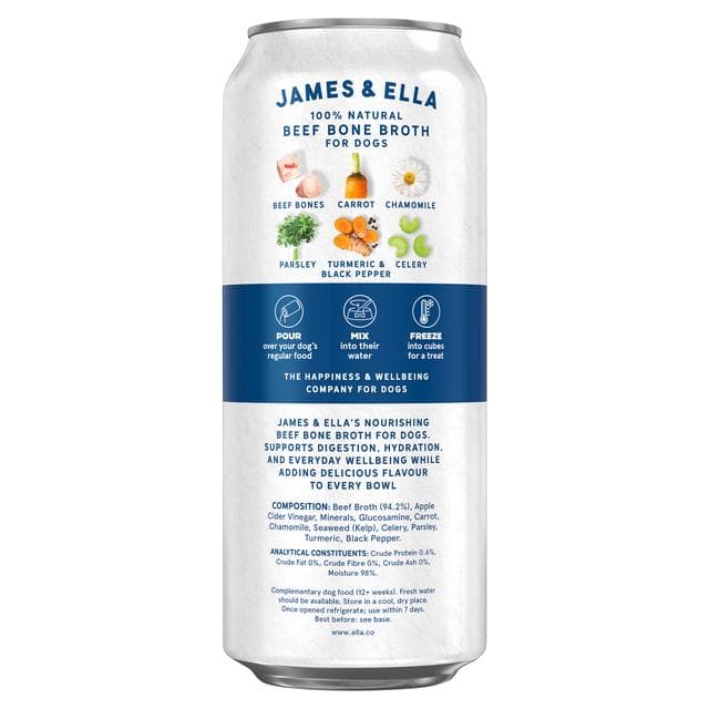 James & Ella Booster+ 450ml Beef Bones & Superfoods Bone Broth Dog Food Pouch - gallery image 2