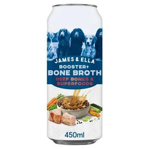 James & Ella Booster+ 450ml Beef Bones & Superfoods Bone Broth Dog Food Pouch