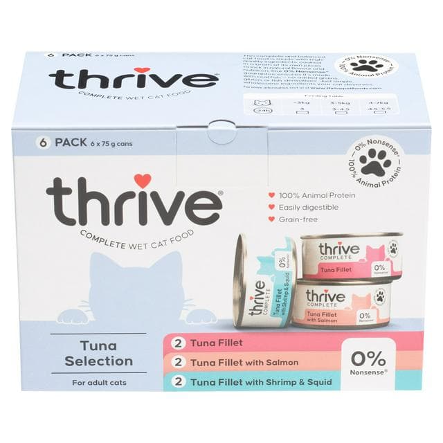 Thrive 6 x 75g Tuna Selection Complete Wet Adult Cat Food - gallery image 1