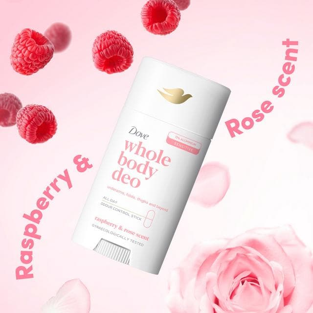 Dove 75ml Raspberry & Rose Whole Body Deodorant Stick - gallery image 2