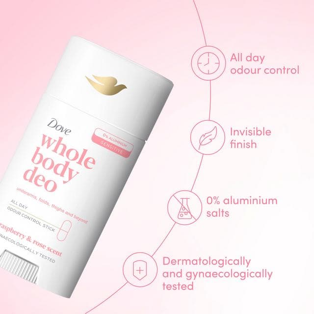 Dove 75ml Raspberry & Rose Whole Body Deodorant Stick - gallery image 3