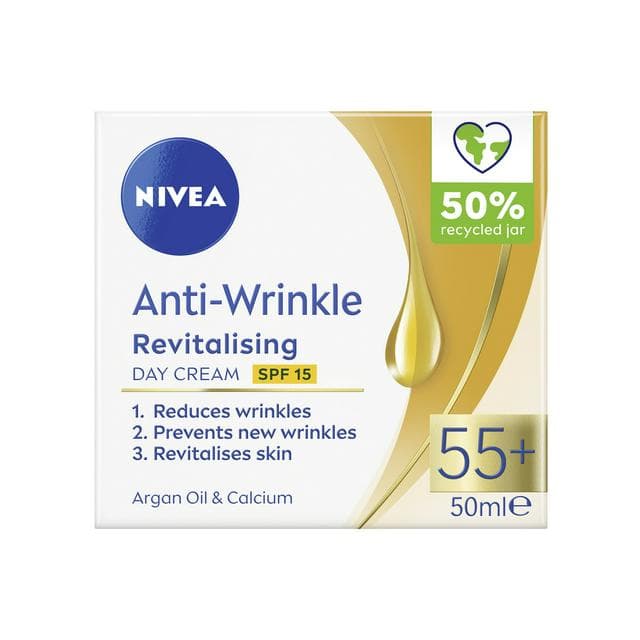 Nivea 50ml Anti Wrinkle + Revitalising 55+ Face Day Cream - gallery image 1