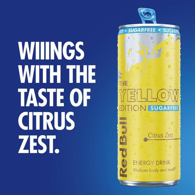 Red Bull 473ml Sugarfree Citrus Zest Energy Drink, Summer Edition - gallery image 2