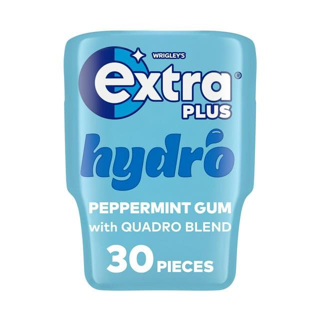 Extra Plus 30 x Hydro Sugarfree Chewing Gum Bottle - gallery image 1