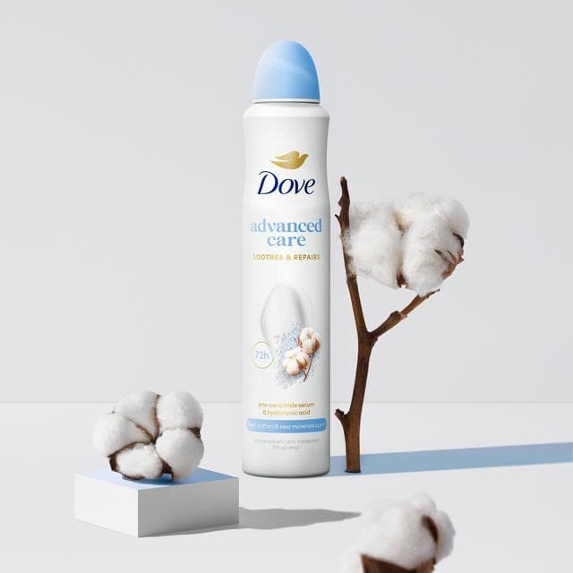 Dove Advanced Care 200ml Fresh Cotton & Sea Minerals Antiperspirant Aerosol Deodorant Spray - gallery image 2