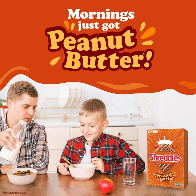 Nestle Shreddies 580g Peanut Butter Malted Wheats Breakfast Cereal - gallery image 5