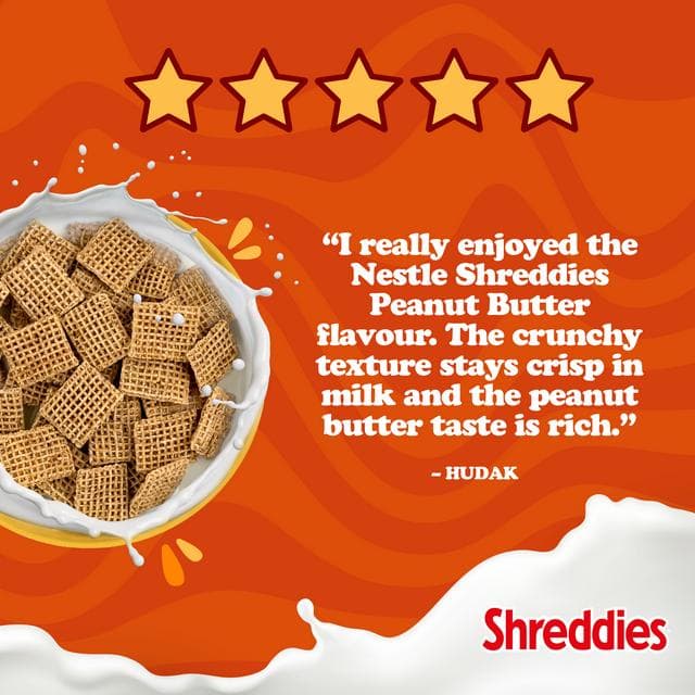 Nestle Shreddies 580g Peanut Butter Malted Wheats Breakfast Cereal - gallery image 6