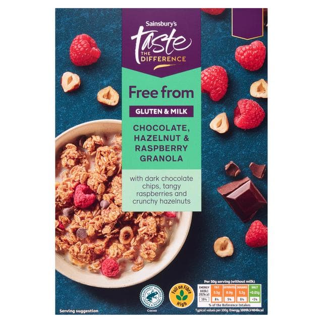 Sainsbury's Free From 350g Chocolate, Hazelnut & Raspberry Granola - gallery image 1