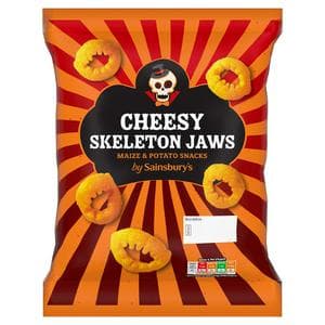 Sainsbury's 100g Cheesy Skeleton Jaws Maize & Potato Snacks