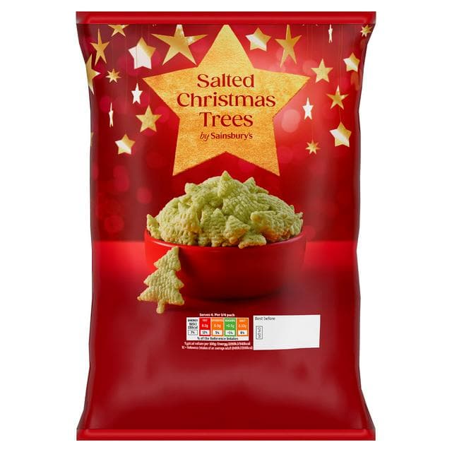 Sainsbury's 100g Salted Christmas Trees Sharing Crisps - gallery image 1