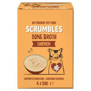 Scrumbles 4 x 50g Bone Broth Chicken Wet Cat Food