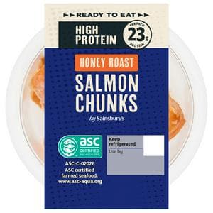Sainsbury's 80g High Protein Ready to Eat Honey Roast Salmon Chunk