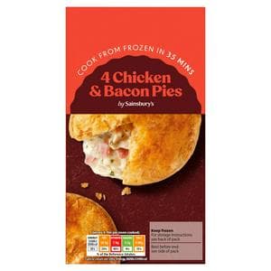 Sainsbury's 4 x Chicken & Bacon Pies 568g