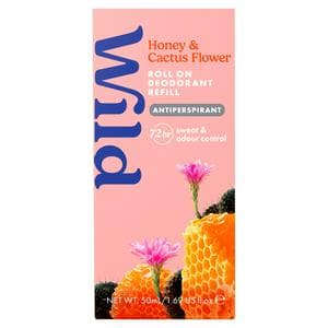 Wild 50ml Honey & Cactus Flower Roll on Antiperspirant Deodorant Refill