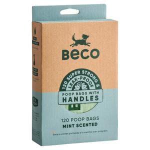 Beco 120 x Mint Scented Dog Poop Bags with Handles