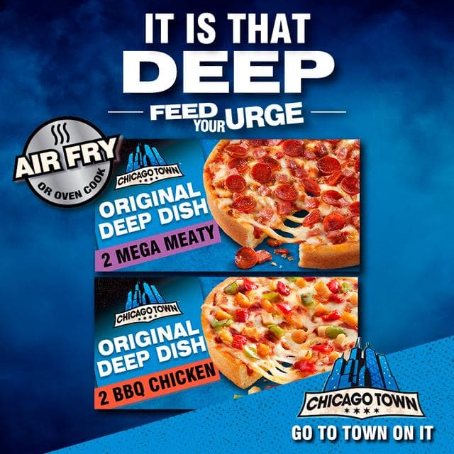 Chicago Town Deep Dish 2 x BBQ Chicken Pizzas 320g - gallery image 2
