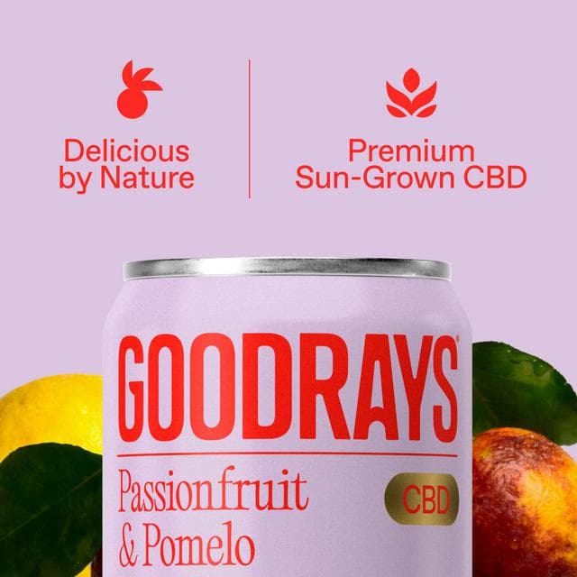 Goodrays 4 x 330ml CBD Passionfruit & Pomelo Can - gallery image 3