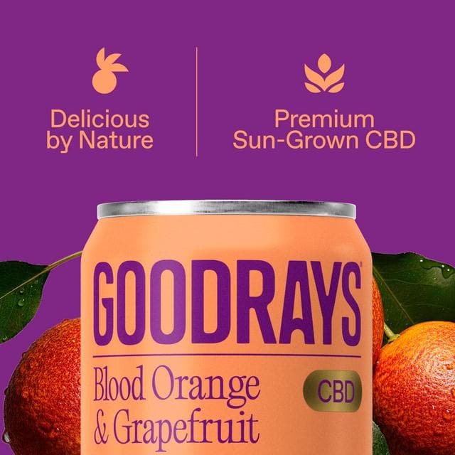 Goodrays 4 x 330ml Blood Orange & Grapefruit CBD Cans - gallery image 3
