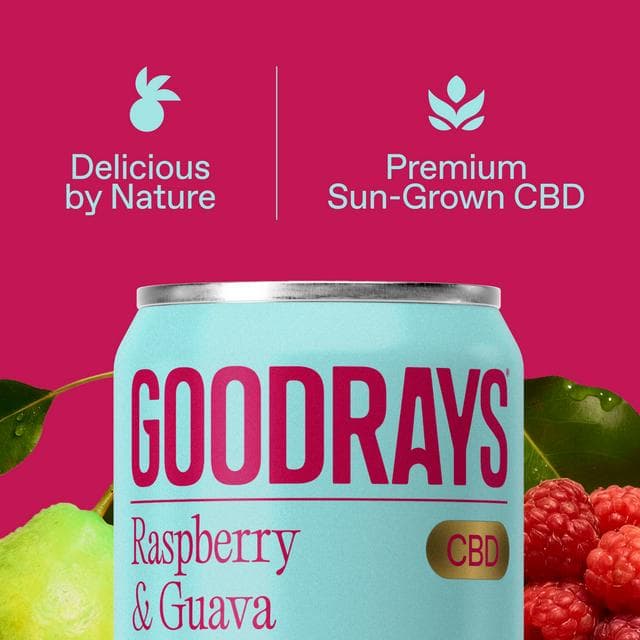 Goodrays 4 x 330ml Raspberry & Guava CBD Cans - gallery image 3