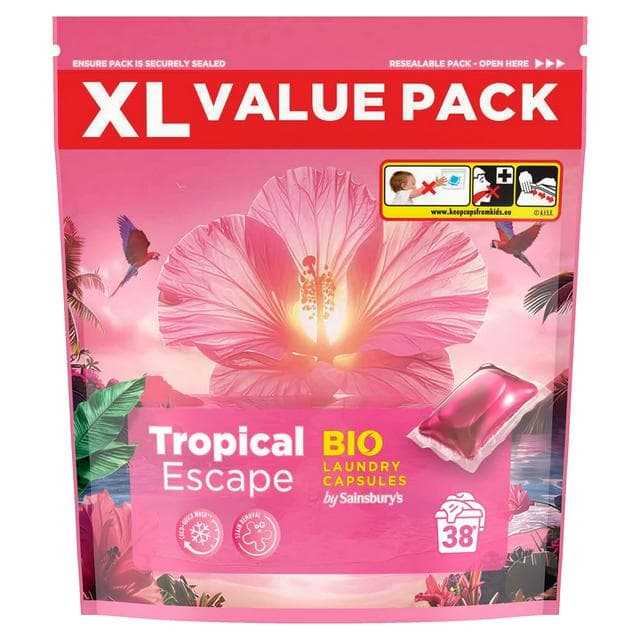 Sainsbury's 494g Tropical Escape Bio Laundry Capsules - gallery image 1