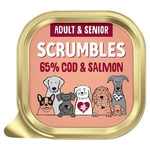 Scrumbles 150g 65% Cod & Salmon for Adult & Senior Wet Dog Food Tray