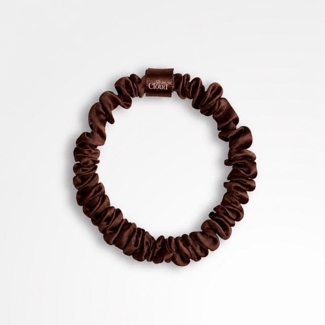 Silver Cloud Skinny Scrunchies 5 x Chocolate Satin+ - gallery image 3