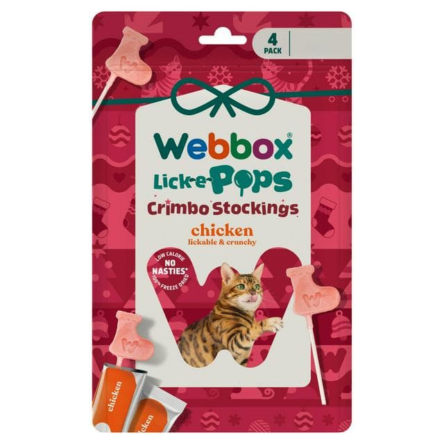 Webbox Lick-e-Pops 4 x 1.4g Crimbo Stockings Chicken Cat Treats - gallery image 1