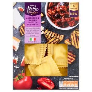 Sainsbury's 250g Aubergine & Smoked Ricotta Quadrato Pasta, Taste the Difference
