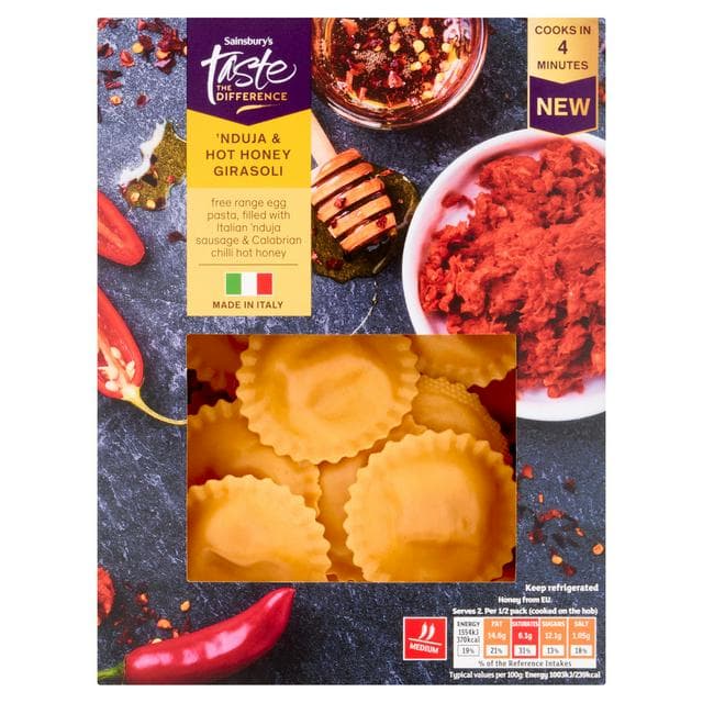 Sainsbury's 250g Nduja & Hot Honey Girasoli Pasta, Taste the Difference - gallery image 1