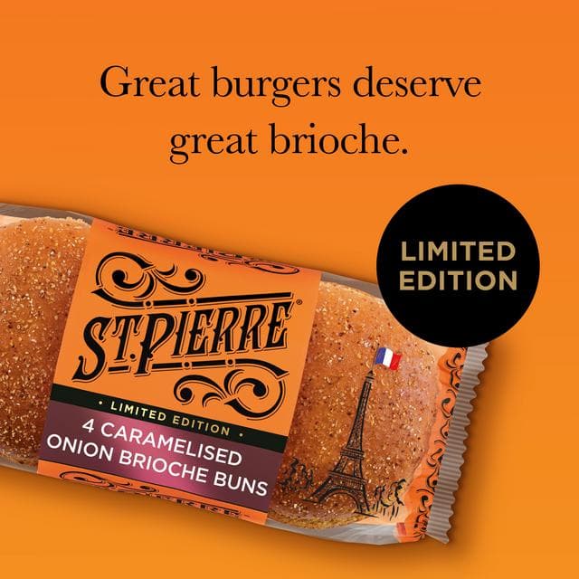 St Pierre 4 x Caramelised Onion Brioche Buns, Limited Edition - gallery image 4