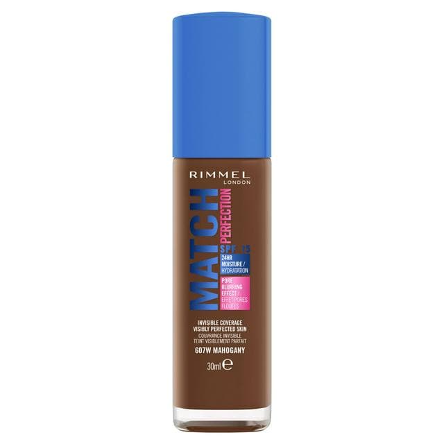 Rimmel London Match Perfection Foundation 607W Mahogany SPF20 30ml - gallery image 1