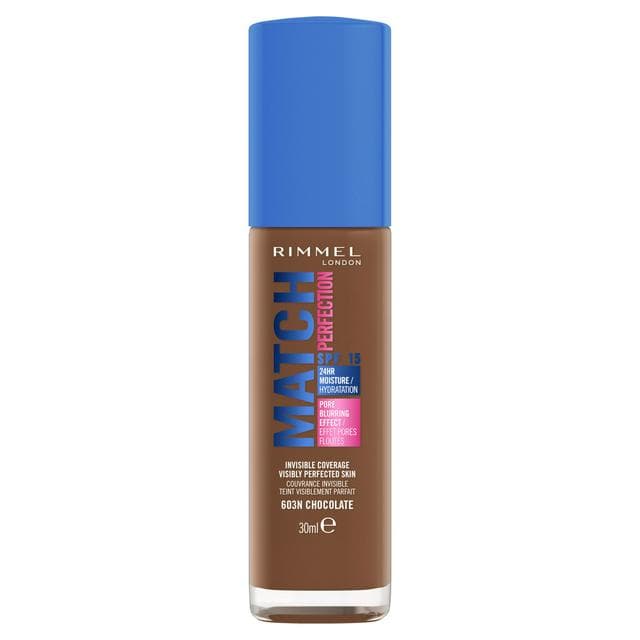 Rimmel London Match Perfection Foundation 603N Chocolate SPF20 30ml - gallery image 1