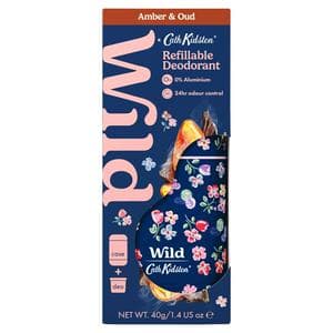 Wild 40g Cath Kidston Amber & Oud Aluminium Free Refillable Natural Deodorant Starter Pack