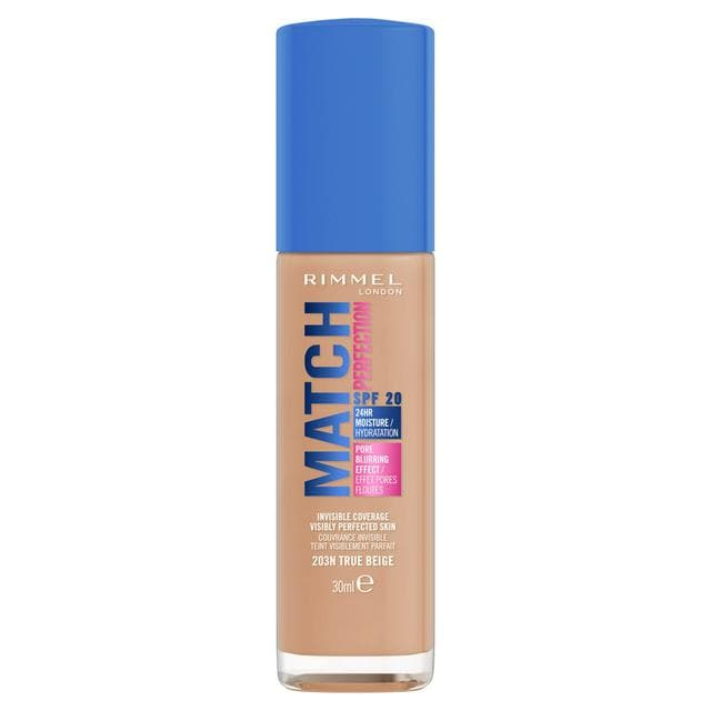 Rimmel London Match Perfection Foundation 203N True Beige SPF20 30ml - gallery image 1