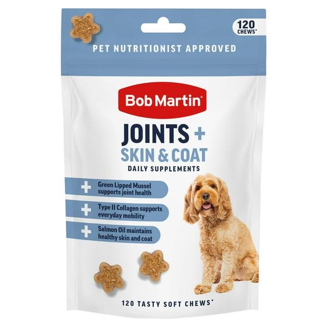 Bob Martin 120 x Joints + Skin & Coat Daily Supplements Tasty Soft Chews 200g - gallery image 1