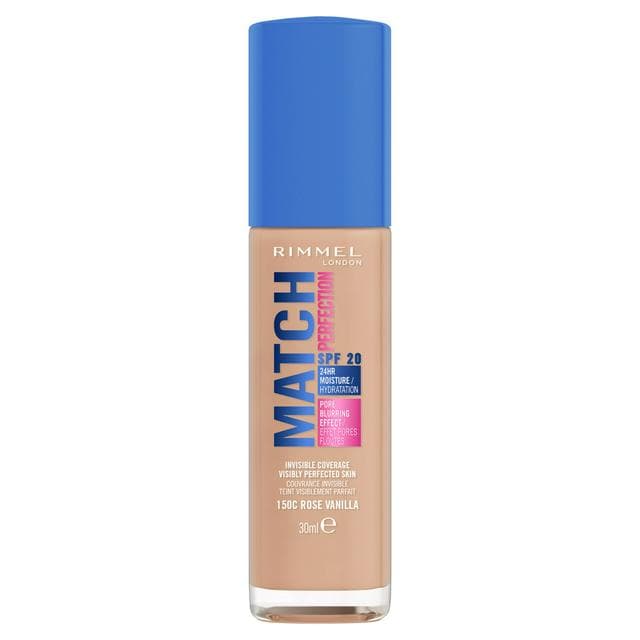 Rimmel London Match Perfection Foundation 150C Rose Vanilla SPF20 30ml - gallery image 1