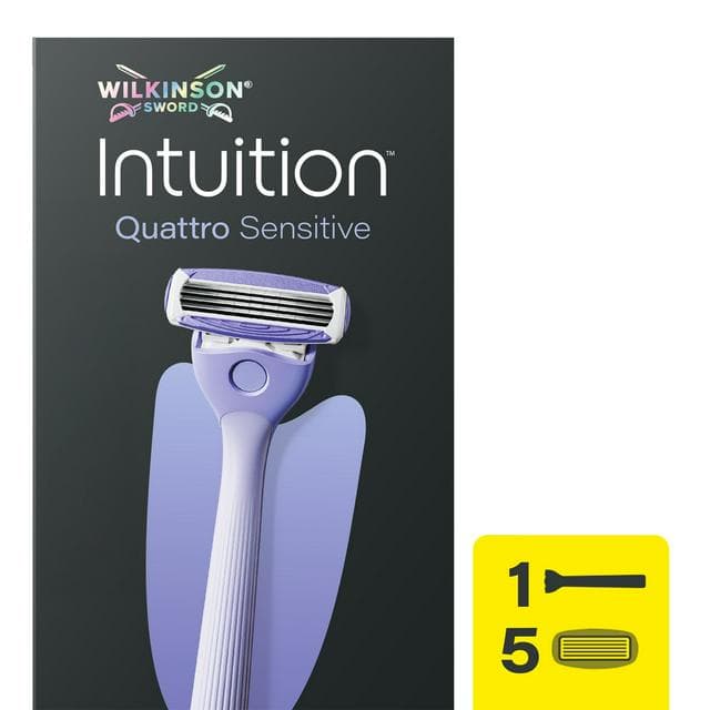 Wilkinson Sword Intuition Quattro Sensitive + 5 Blade Women's Razor - gallery image 1