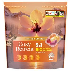 Sainsbury's 806g 5 in 1 Bio Cosy Retreat Laundry Capsules, Limited Edition