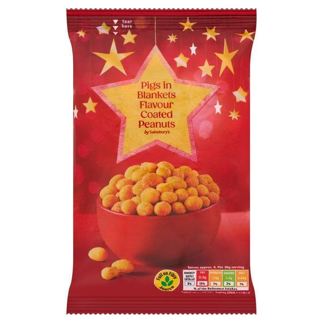 Sainsbury's 200g Pigs in Blankets Flavour Coated Peanuts - gallery image 1