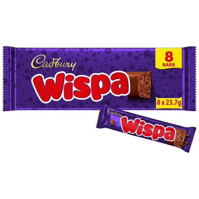 Cadbury Wispa 8 x 23.7g Multipack Chocolate Bars - gallery image 1
