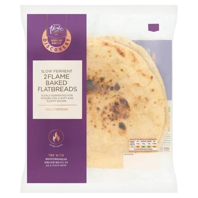 Sainsbury's Discovery 2 x Slow Ferment Flatbread, Taste the Difference - gallery image 1