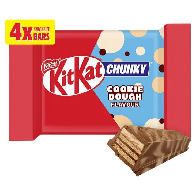 KitKat Chunky 4 x Cookie Dough Flavour Chocolate Wafer Bars 34g - gallery image 1
