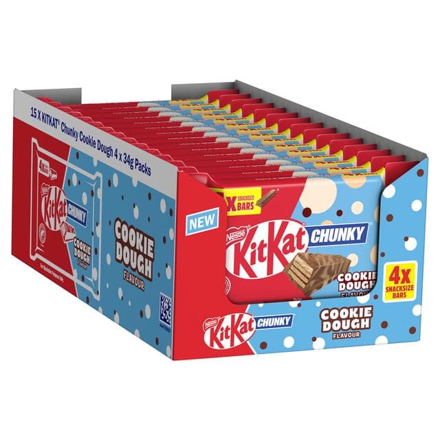 KitKat Chunky 4 x Cookie Dough Flavour Chocolate Wafer Bars 34g - gallery image 4